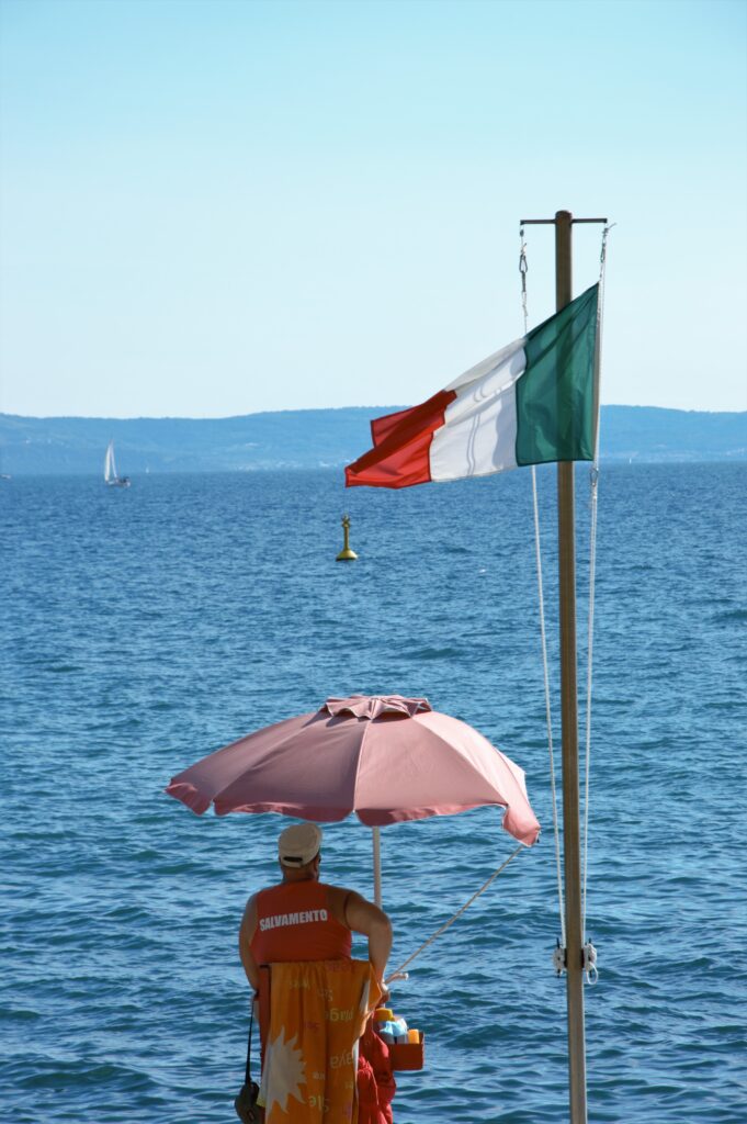 bagnino, mare, tricolore