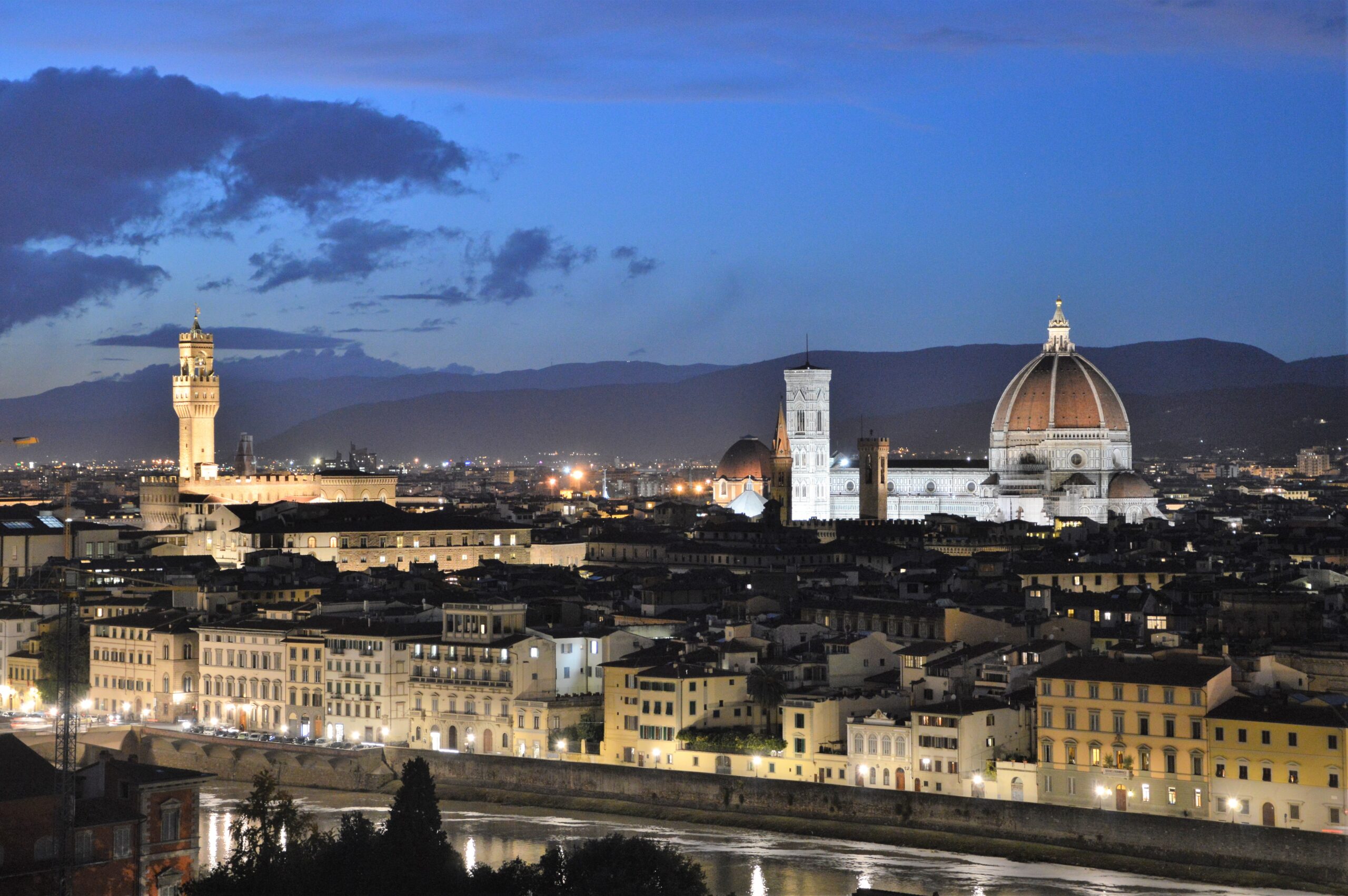 firenze, duomo, fiume, sera