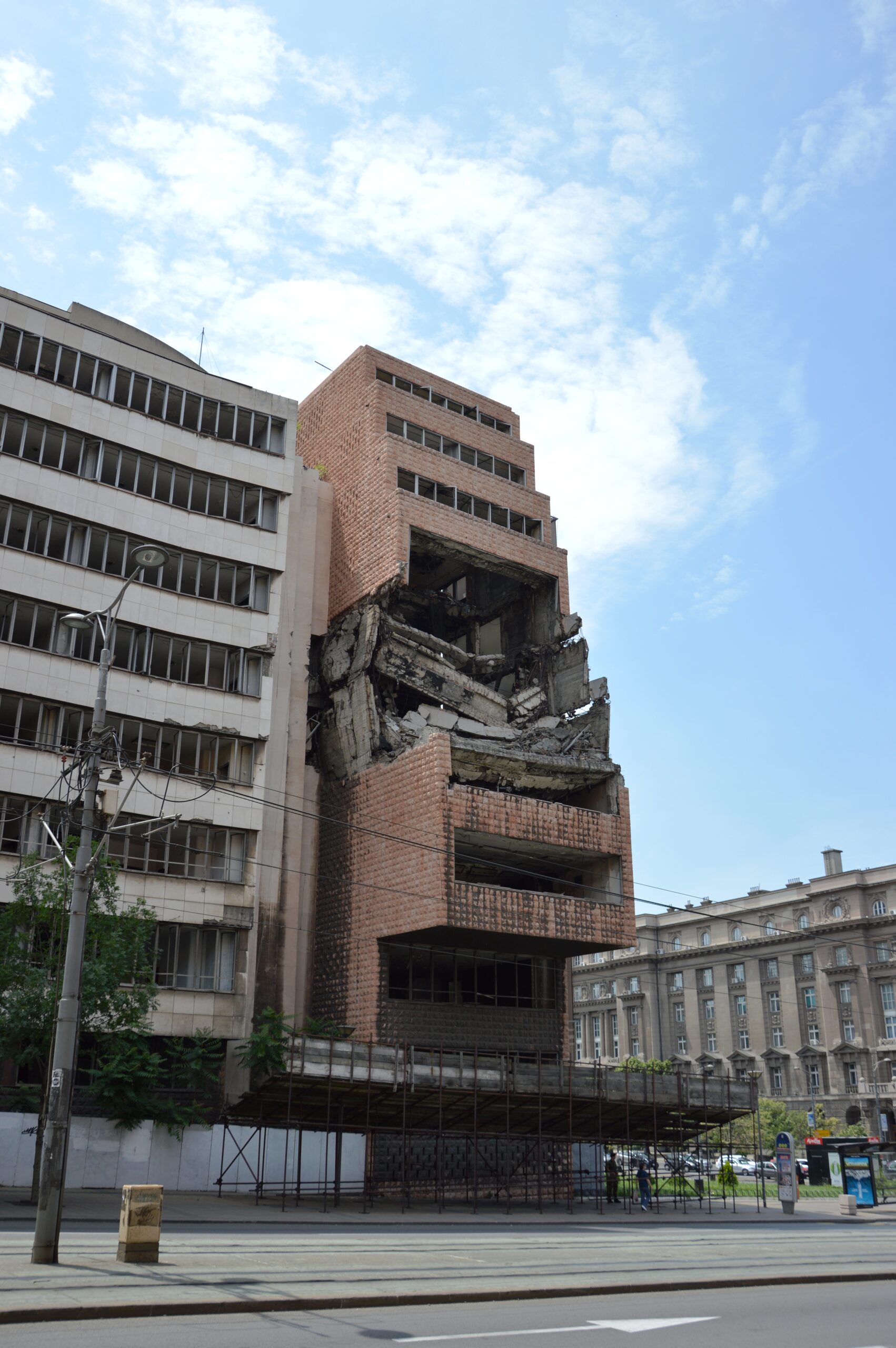 edificio, bombardamento, rovine