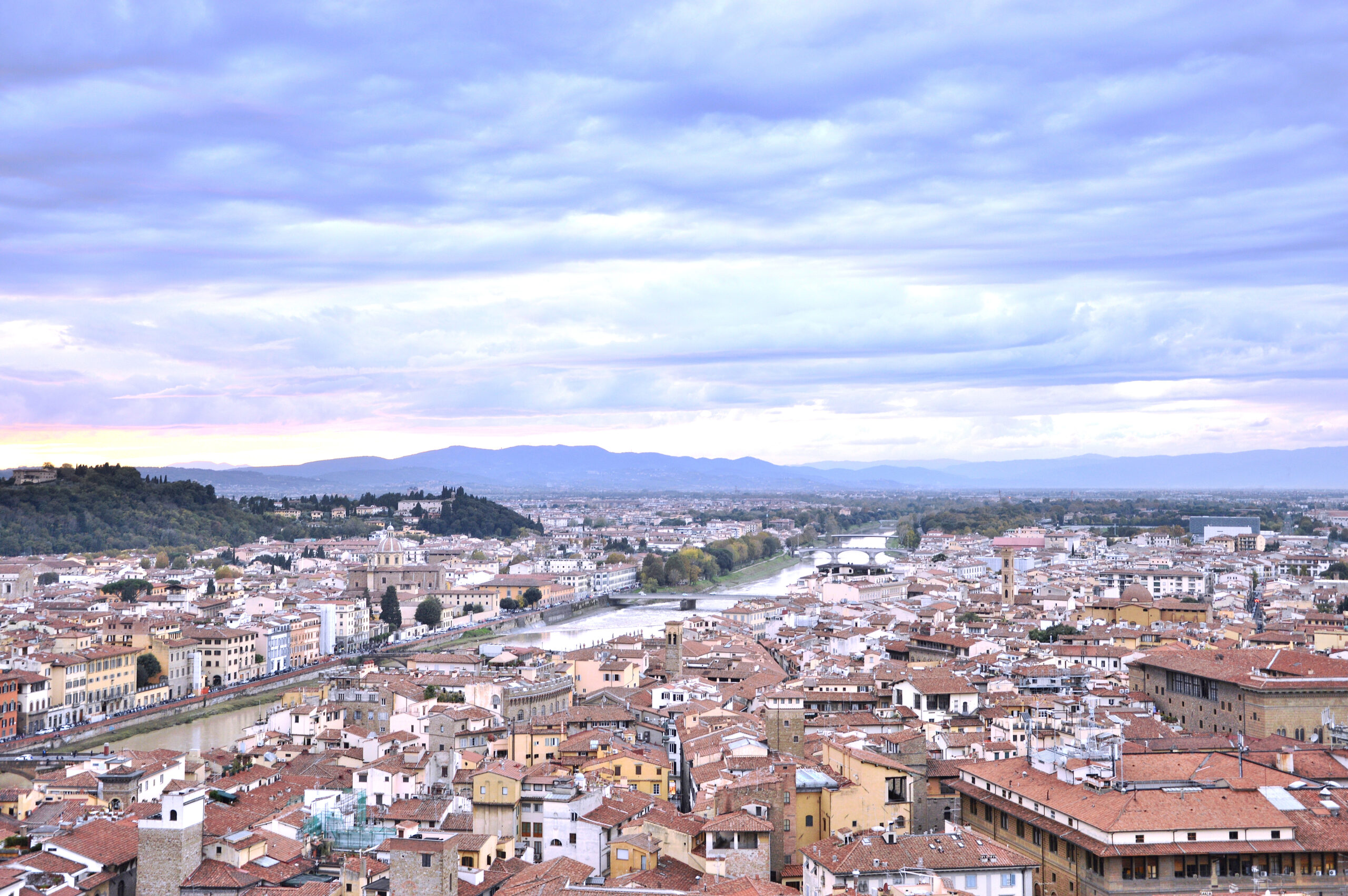 fiume, arno, firenze, tramonto