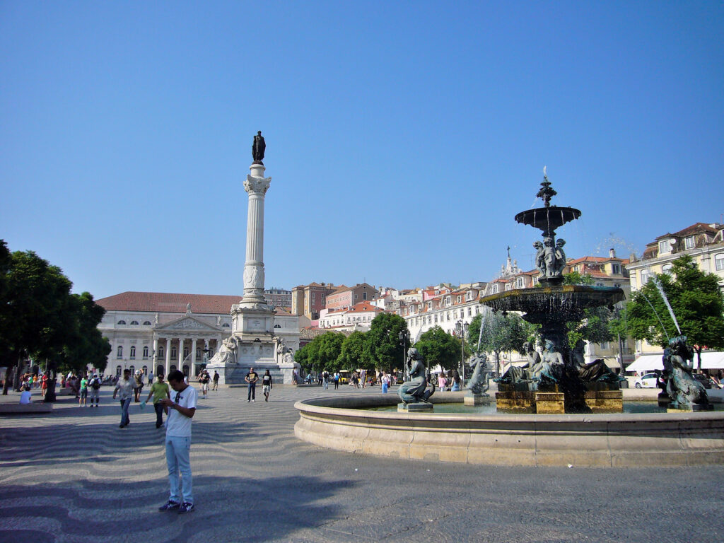 piazza, fontana, colonna