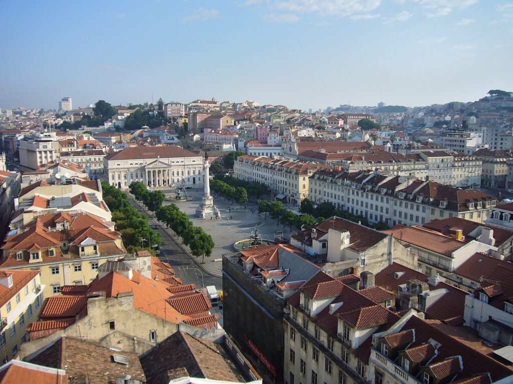 panorama, lisbona, mattina