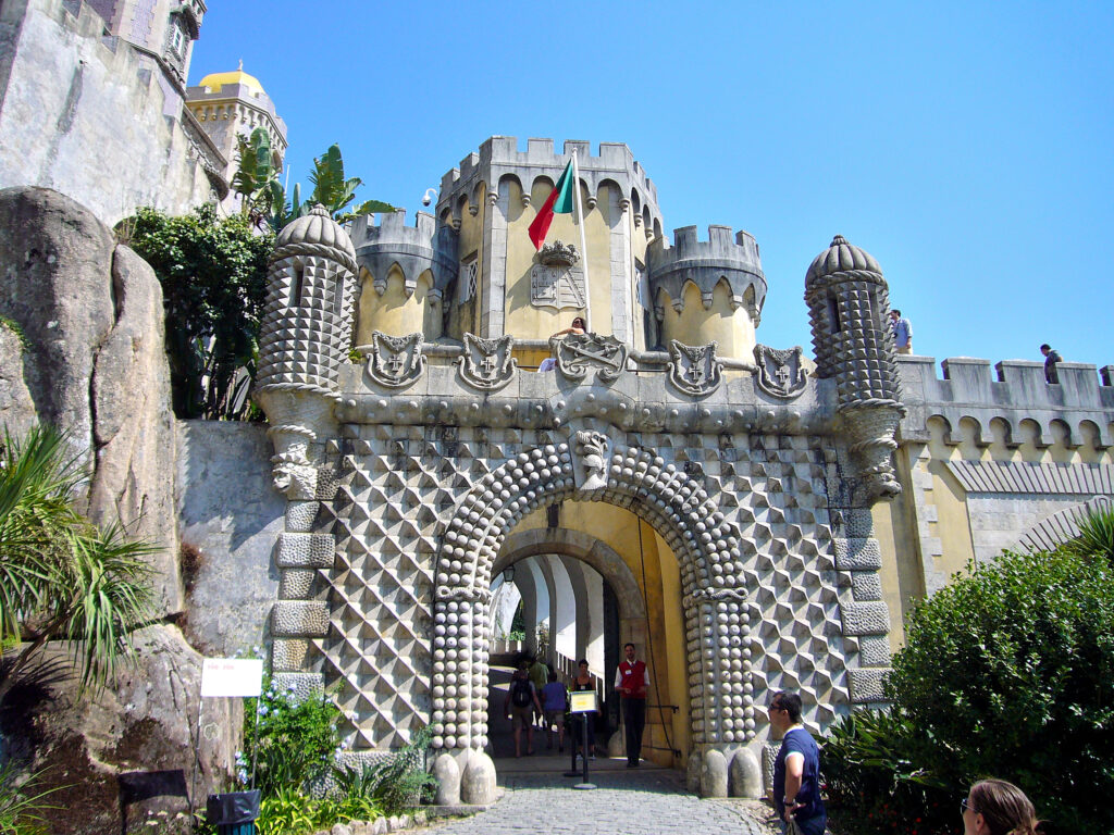 colori, palazzo, sintra, ingresso