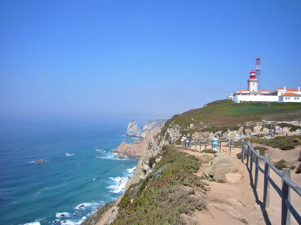 mare, scogliera, faro