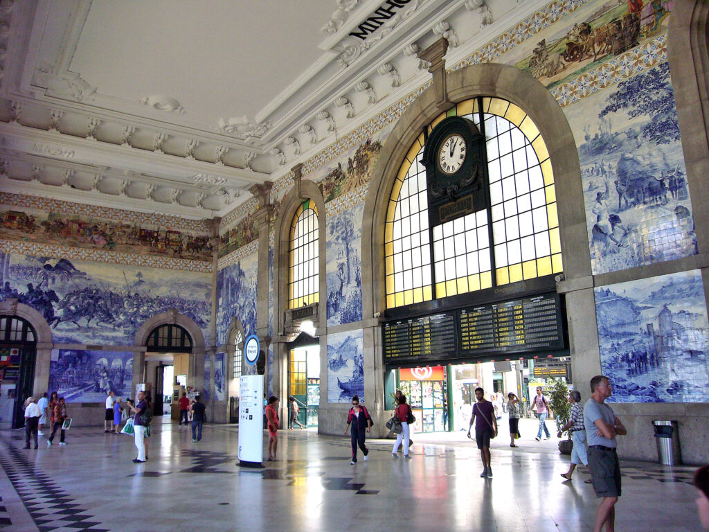 stazione, azulejos, piastrelle