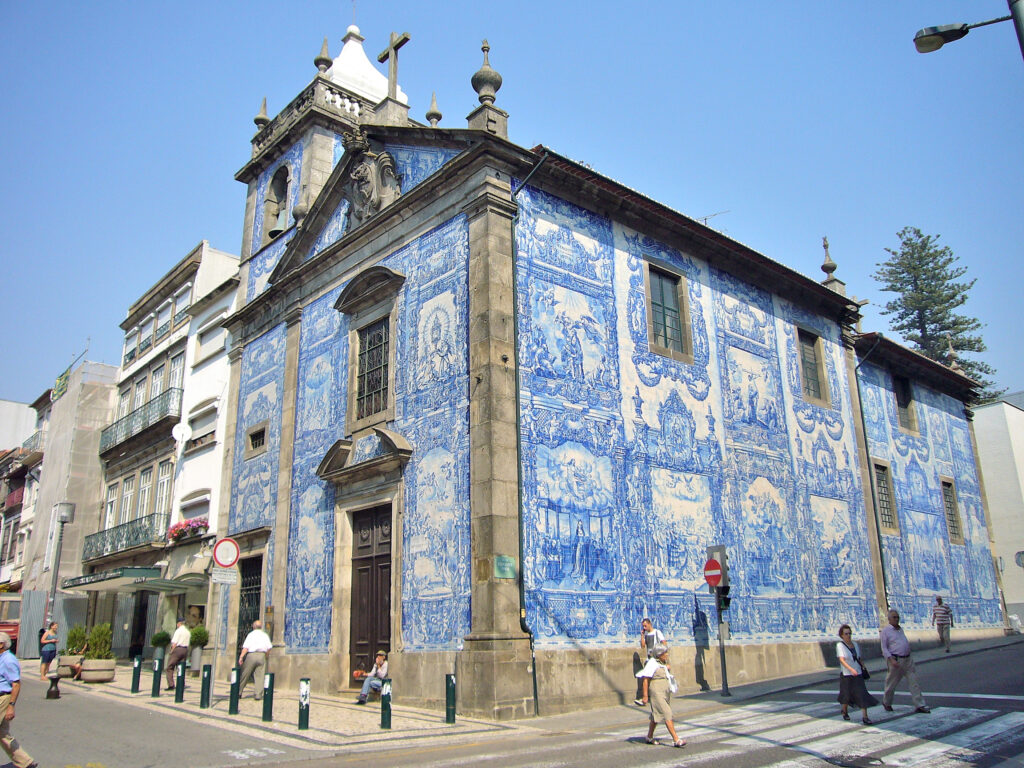 chiesa, piastrelle blu, porto